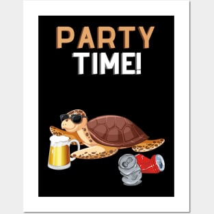 Party Time Turtle T Shirt Posters and Art